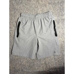 LEG3ND Mens Athletic Gym Training Shorts Grey Size Small Zipper Pockets